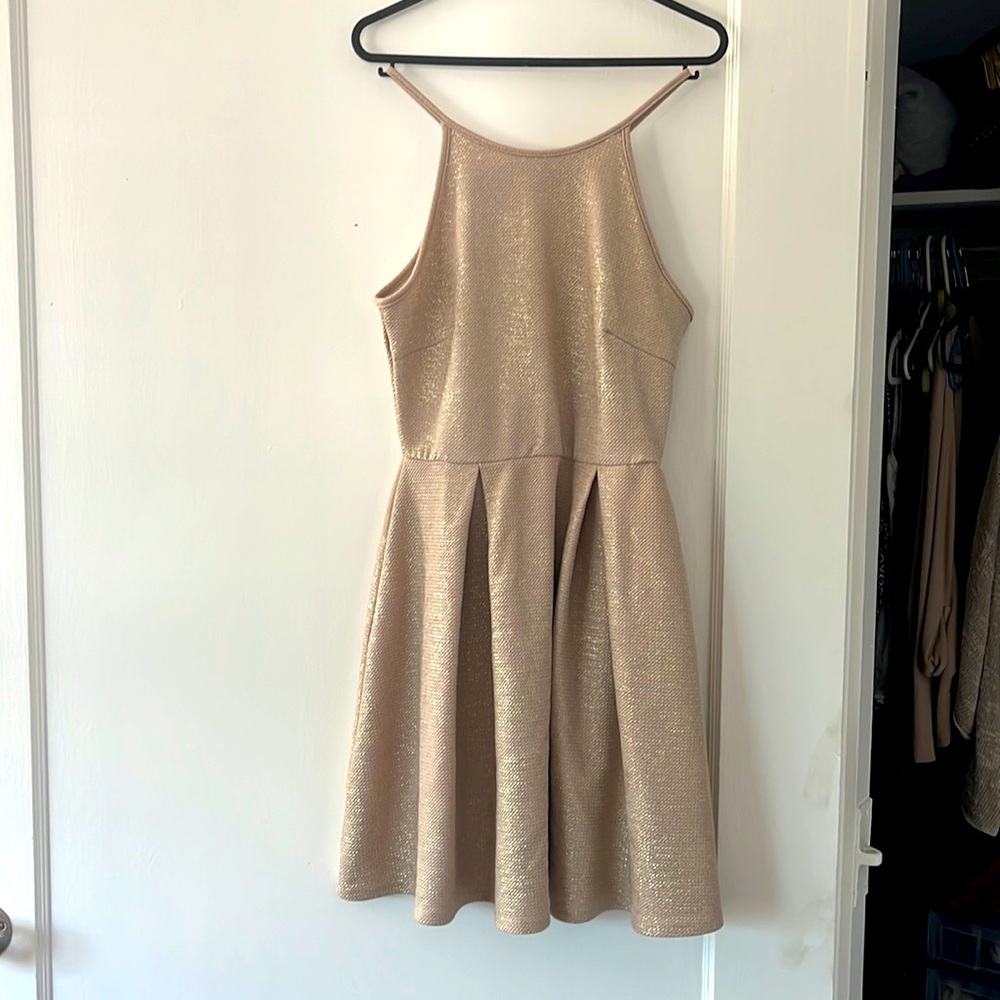 Shimmery sleeveless a-line dress